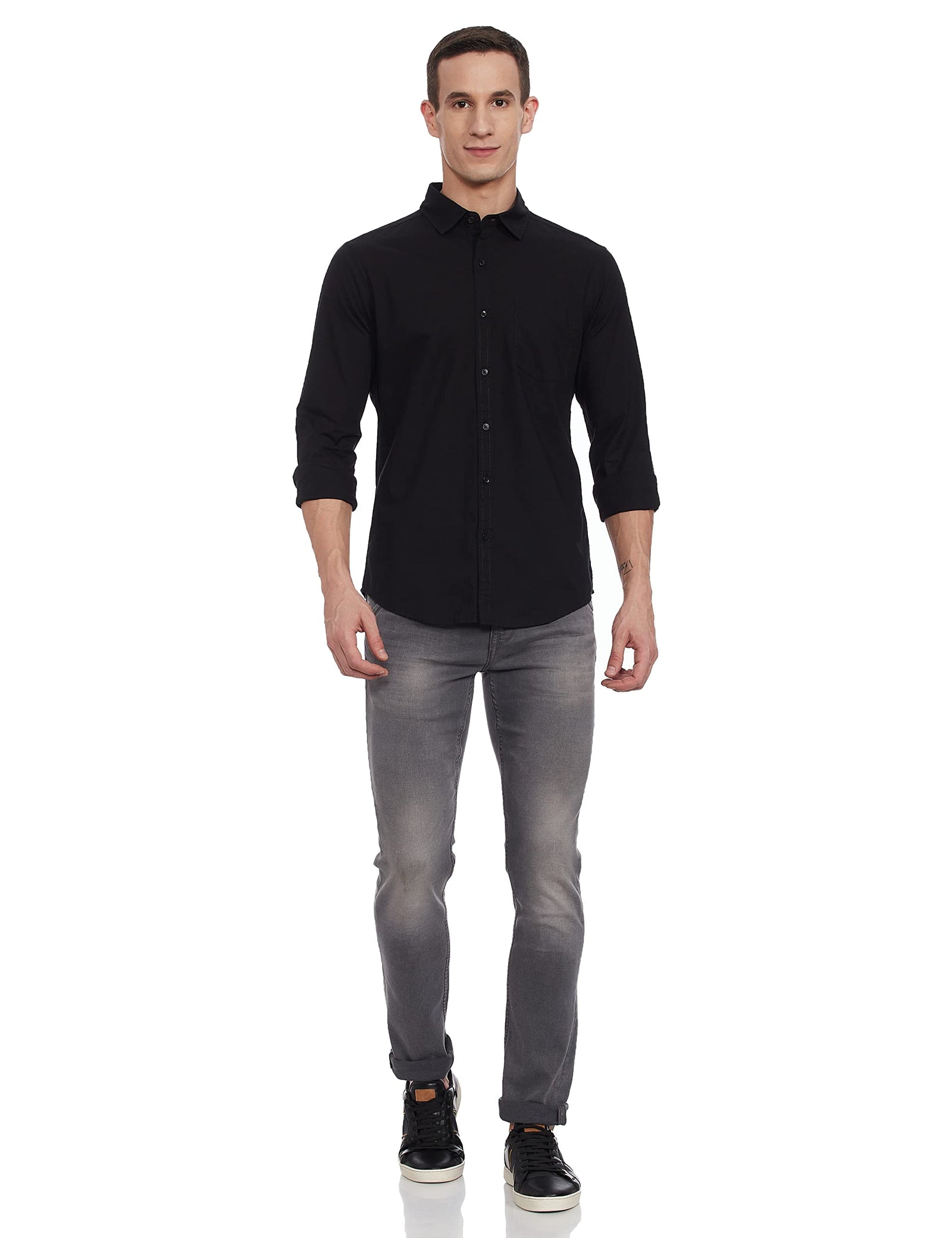 Diverse Men’s Solid Slim Fit Casual Shirt
