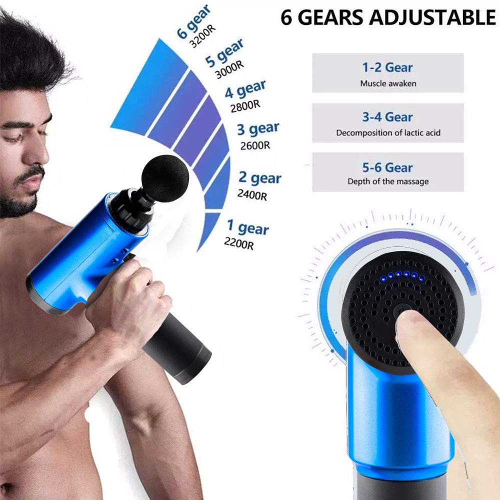 Dailim Massagers Handheld,Electric Percussion Massage Gun Deep Tissue, Back Massage for Indoor Sport Sore Muscle Pain Relief & Recovery,Deep Relaxation,Pure Wave Massager Quiet Brushless Motor
