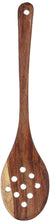 Tornado Wooden Slotted Spoon ,Small ,Brown - Safqqa