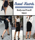 Sweet Hearts Women Below Knee Bodycon Skirt Navy