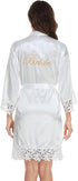 UrHot Women Satin Robe White One Size Soft Sleepwear
