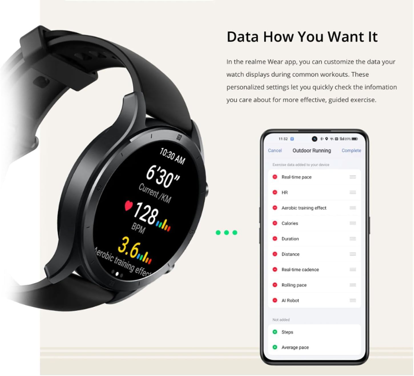 Realme RMW2106 1.32 TechLife Watch R100 – Smartwatch for Men and Women