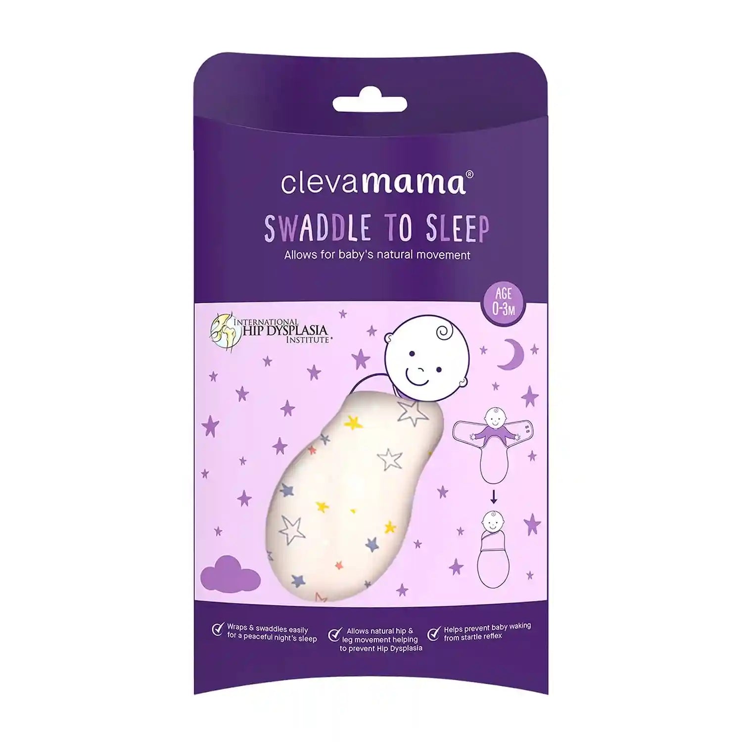 Clevamama Swaddle Blankets Baby Sleeping Bag Cotton Pink 0-3 Months 1 Unit - Safqqa Egypt