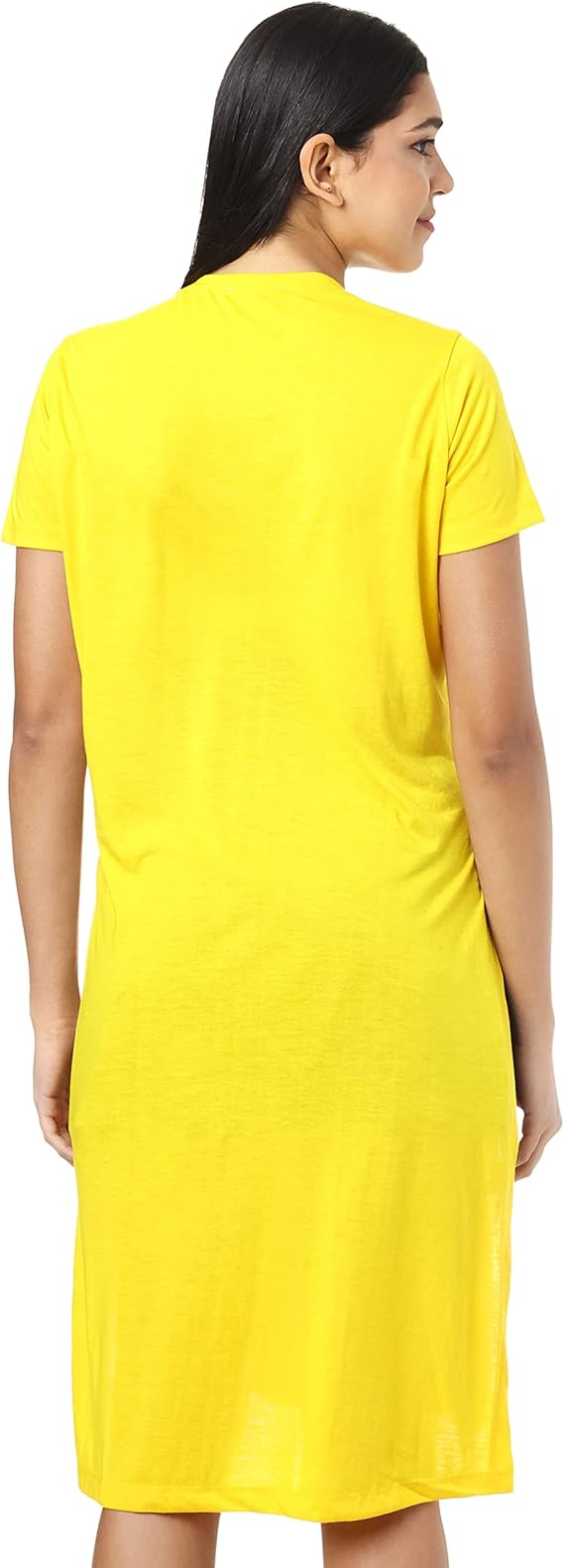 توب Jamila النسائي الطويل بأكمام قصيرة وياقة دائرية وشقوق جانبية مصنوع من القطن ليجمع بين الراحة والأناقة والمتانة. – Safqqa Egypt