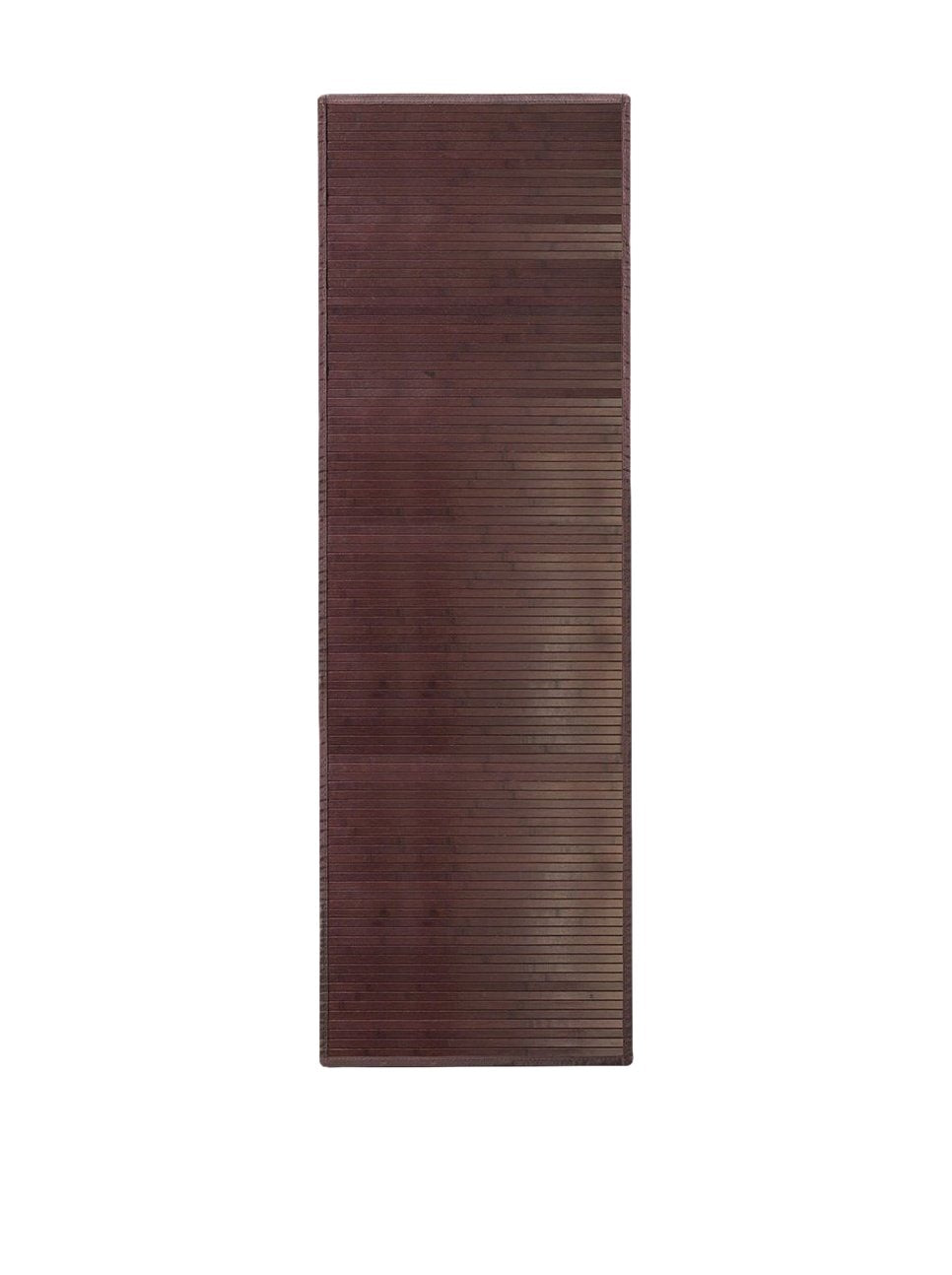 iDesign Bamboo Runner Mat – Non-Skid, Water-Resistant, 72" x 24", Mocha Brown