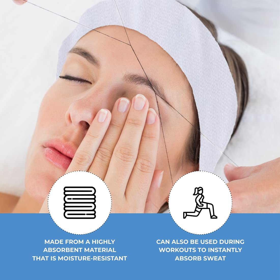 تُعد عصابات الرأس القابلة للتمدد من مجموعة فور برو بروفيشنال مثالية للاستخدام في جلسات السبا والتجميل والعناية بالبشرة. تتميز بأنها ماصّة للرطوبة وقابلة للاستخدام لمرة واحدة،