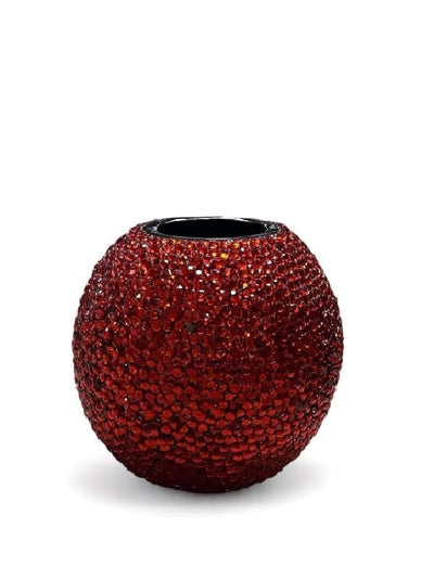 فازة كريستال دائرية أنيقة للديكور المنزلي