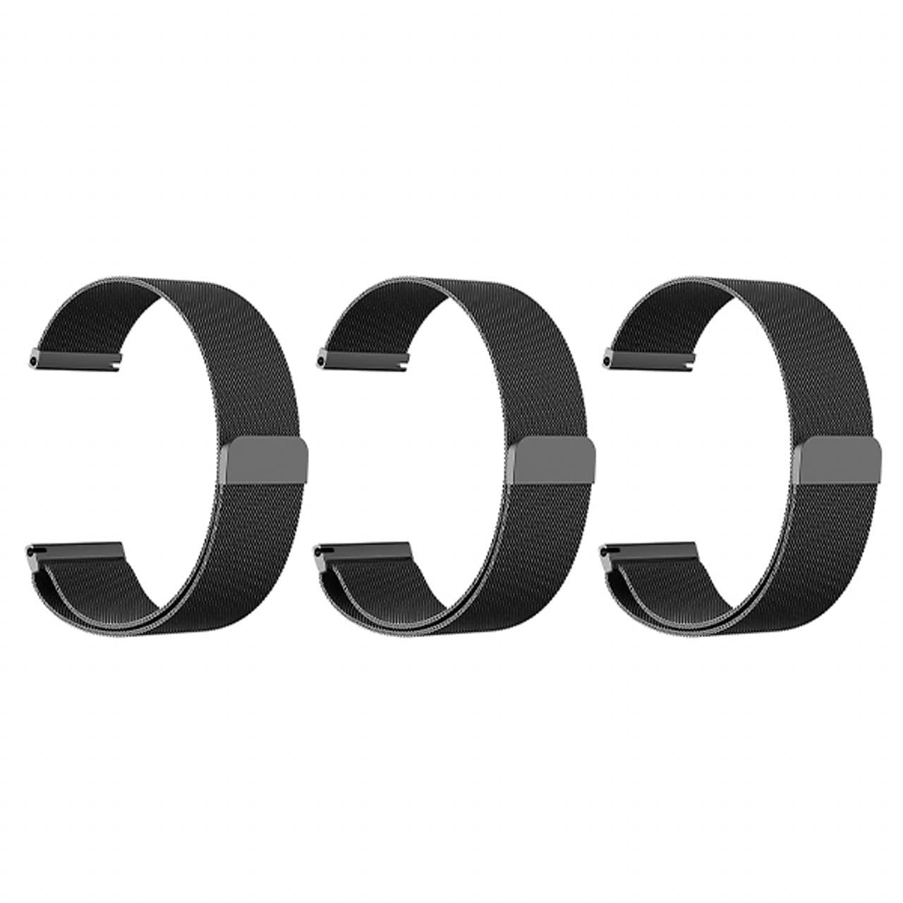 سوار ساعة مغناطيسي 3 قطع لساعة آبل بحجم 20 أسود