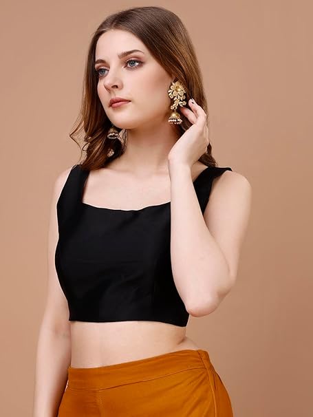 Womanista Women Sleeveless Blouse Black Casual Top