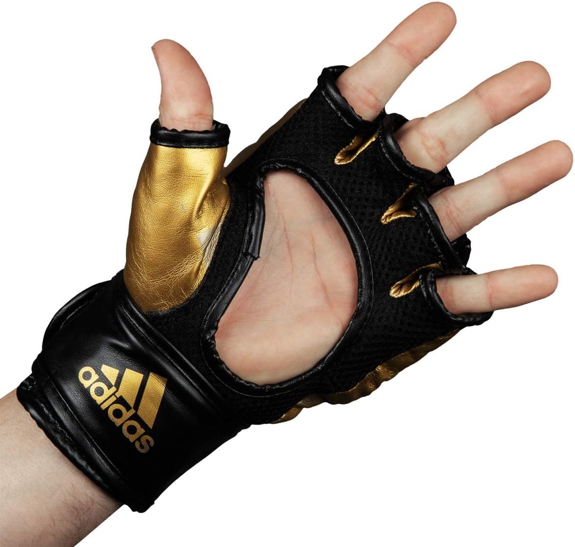 Adidas MMA Boxing Gloves, Large - Black and Gold