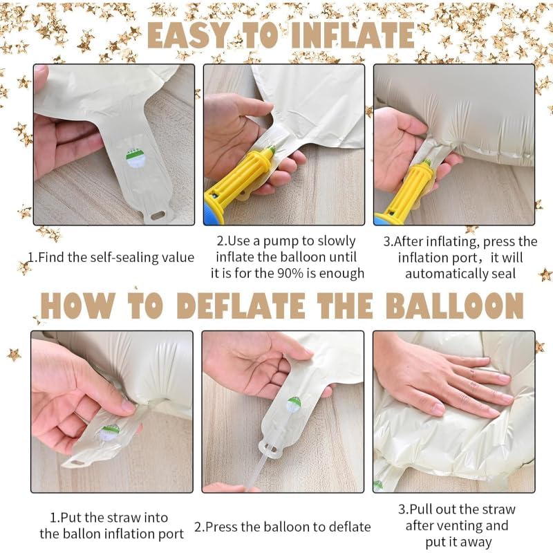 بالونات فويل على شكل سرير للأطفال وطبعة أشكال متعددة تملأ بالهواء أو الهيليوم تتضمن شفاطة‎ لسهولة التعبئة وشريط ساتان مصممة خصيصا لحفلات استقبال المولود الجديد من 5 قطع - الألوان