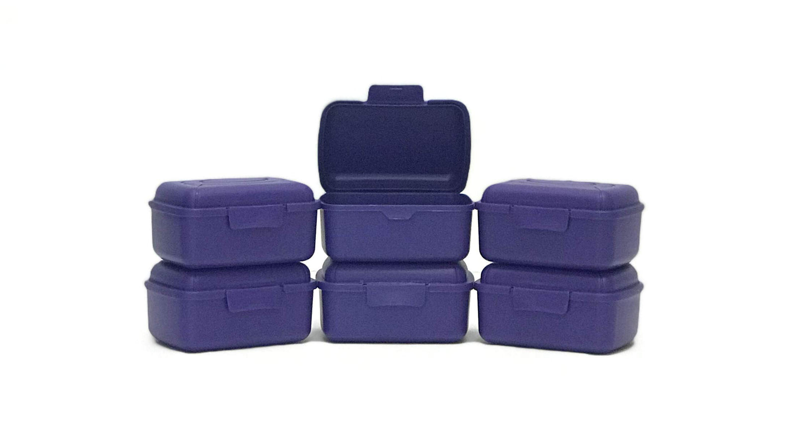 علب تخزين منزلية من مينترا – 6 قطع، أرجواني، 400 مل (4.75×3.25×2.25 بوصة)
