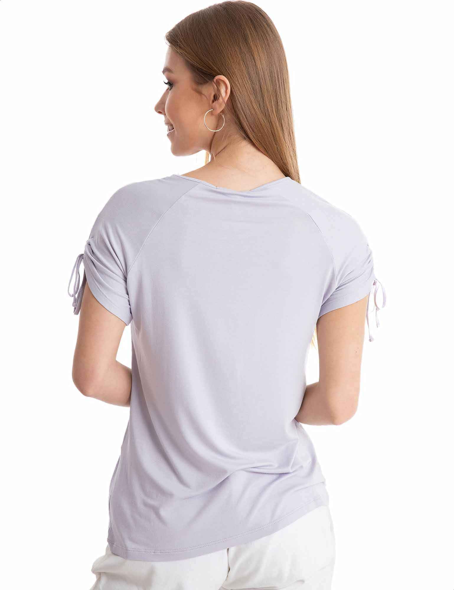 Dalydress Regular-Fit Drawstring Sleeves T-shirts for Women - Safqqa Egypt
