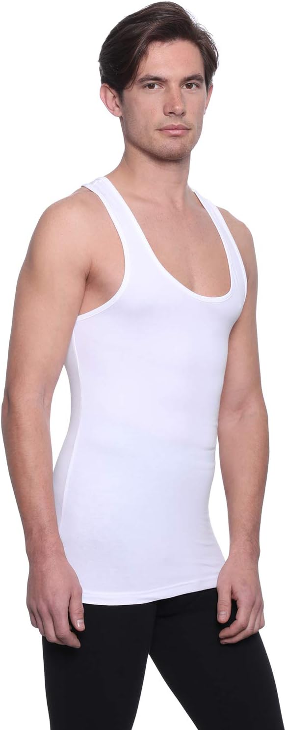 Dice Mens Racerback Round Neck Solid Sleeveless Undershirt