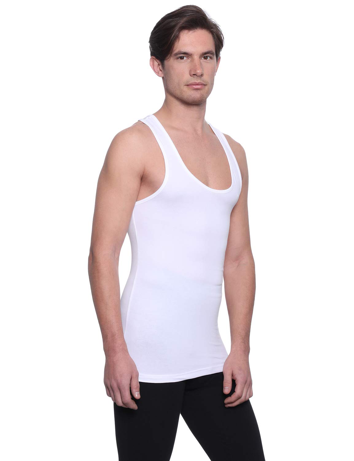 Dice Mens Racerback Round Neck Solid Sleeveless Undershirt