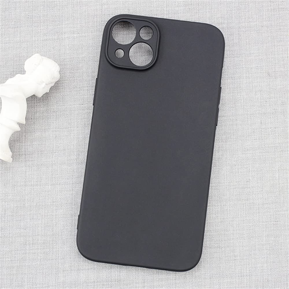 غطاء لهاتف iPhone 14، بحجم 6.1 إنش، ملمس ناعم كالحرير، غطاء حماية كامل للجسم، غطاء مقاوم للصدمات مع بطانة من الألياف الدقيقة (أسود)