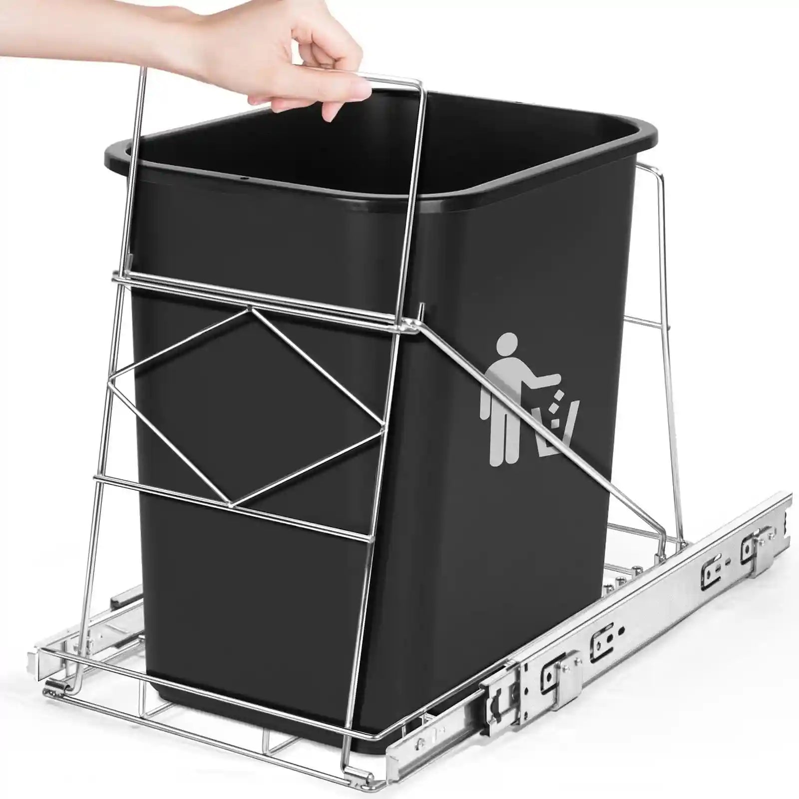 سلة القمامة Harhana القابلة للسحب تحت الخزانة هي حل عملي للحفاظ على نظافة وتنظيم المطبخ. مصنوعة من الفولاذ المقاوم للصدأ المتين، وتتميز بآلية سحب كاملة لتسهيل الوصول وتشغيل سلس