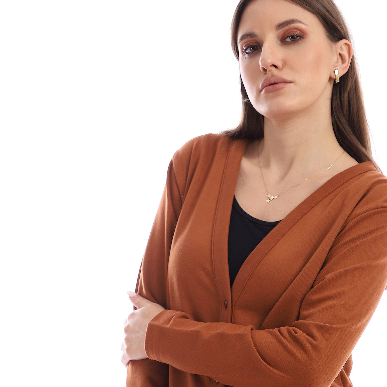 JAMILA  Long Sleeves Soft Cardigan With Buttons,Lightweight, breathable, and gentle on the skin.