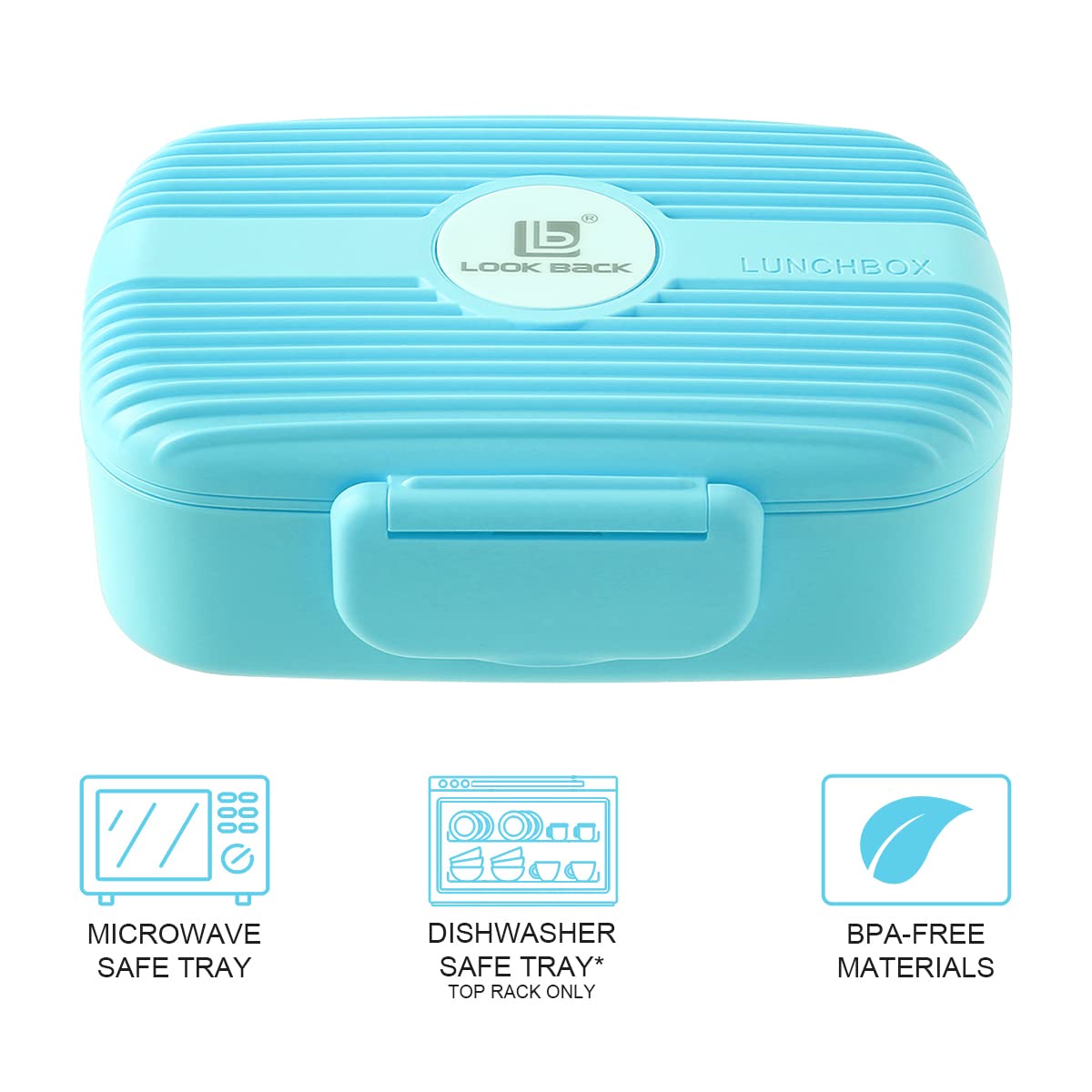 Plaman Lunch Box with compartments, Kids Lunch Box , bento Box Sustainable Leak-Proof, Lunch Box with Cutlery Kindergarten, Salad Box to go for School/Work/Picnic Trips