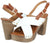 Club Aldo Embossed Leather Cross-Strap Slingback Chunky-Heel Sandals for Women 41