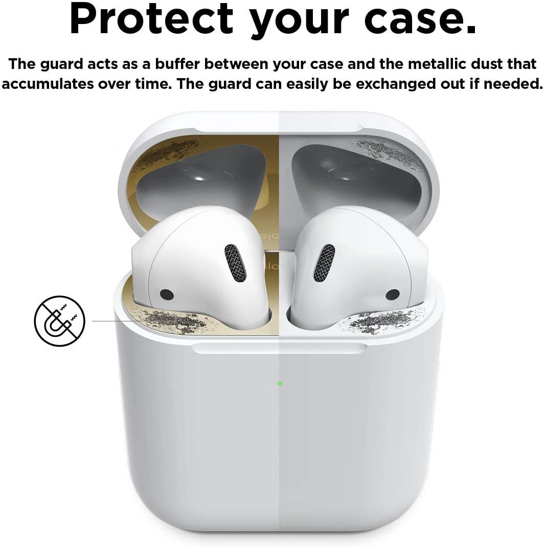 حماية الغبار Elago للجيل الثاني من سماعات أبل Airpods مجموعتين ذهبية