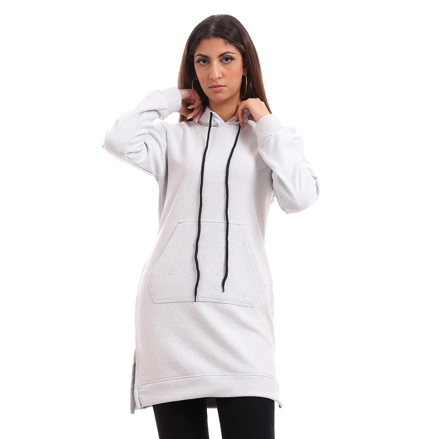 فستان مريح من القطيفة ومبطن وبغطاء للرأس للنساء اندورا