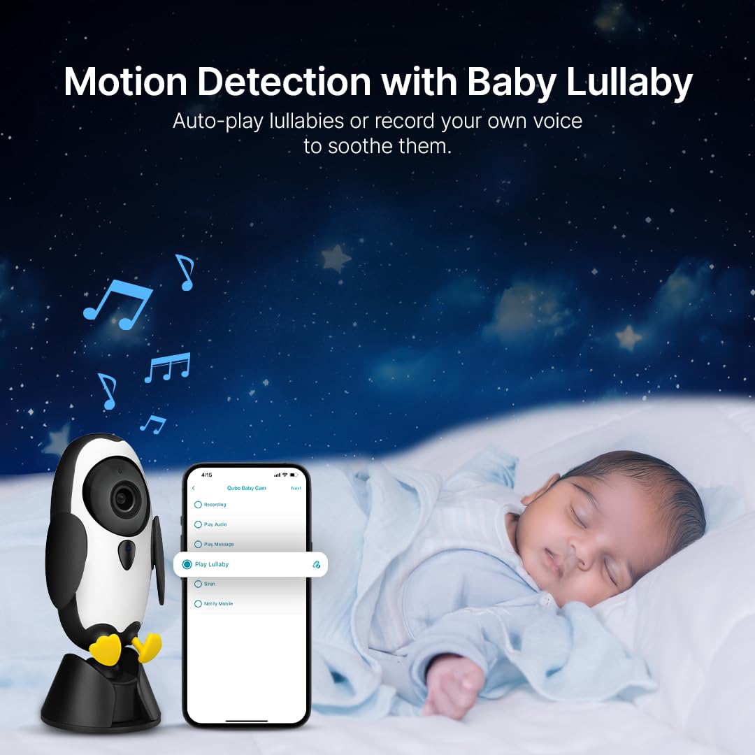 Qubo Smart Baby Camera – 1080P HD WiFi Monitor with Cry Alert & Two-Way Audio