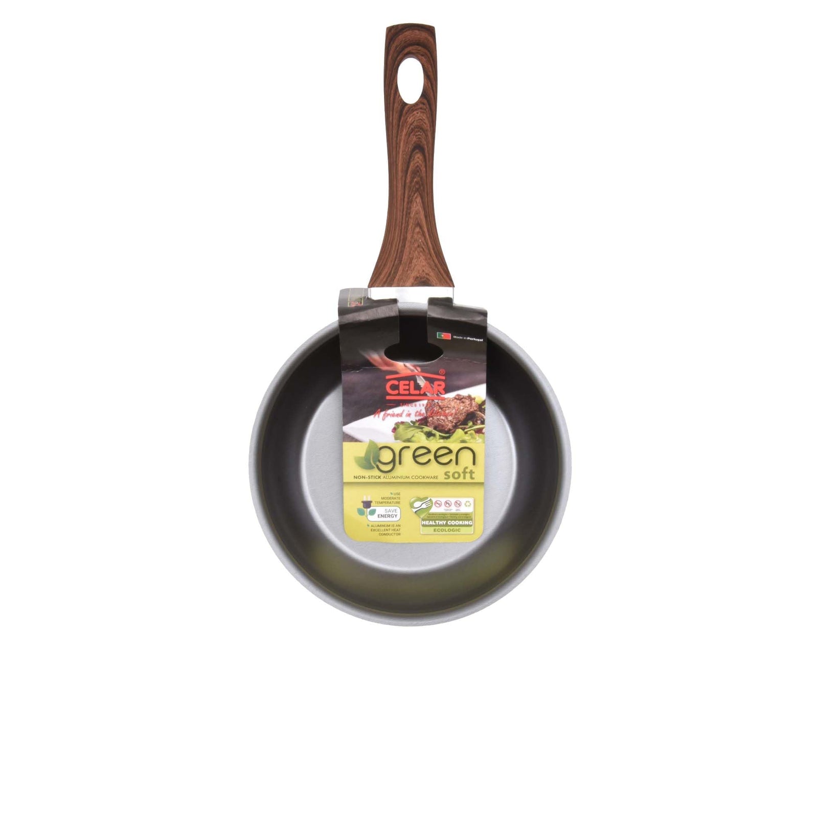 Celar Aluminium Saucepan with Lid, 18 cm Diameter, Green, Non-stick, Made In Portugal