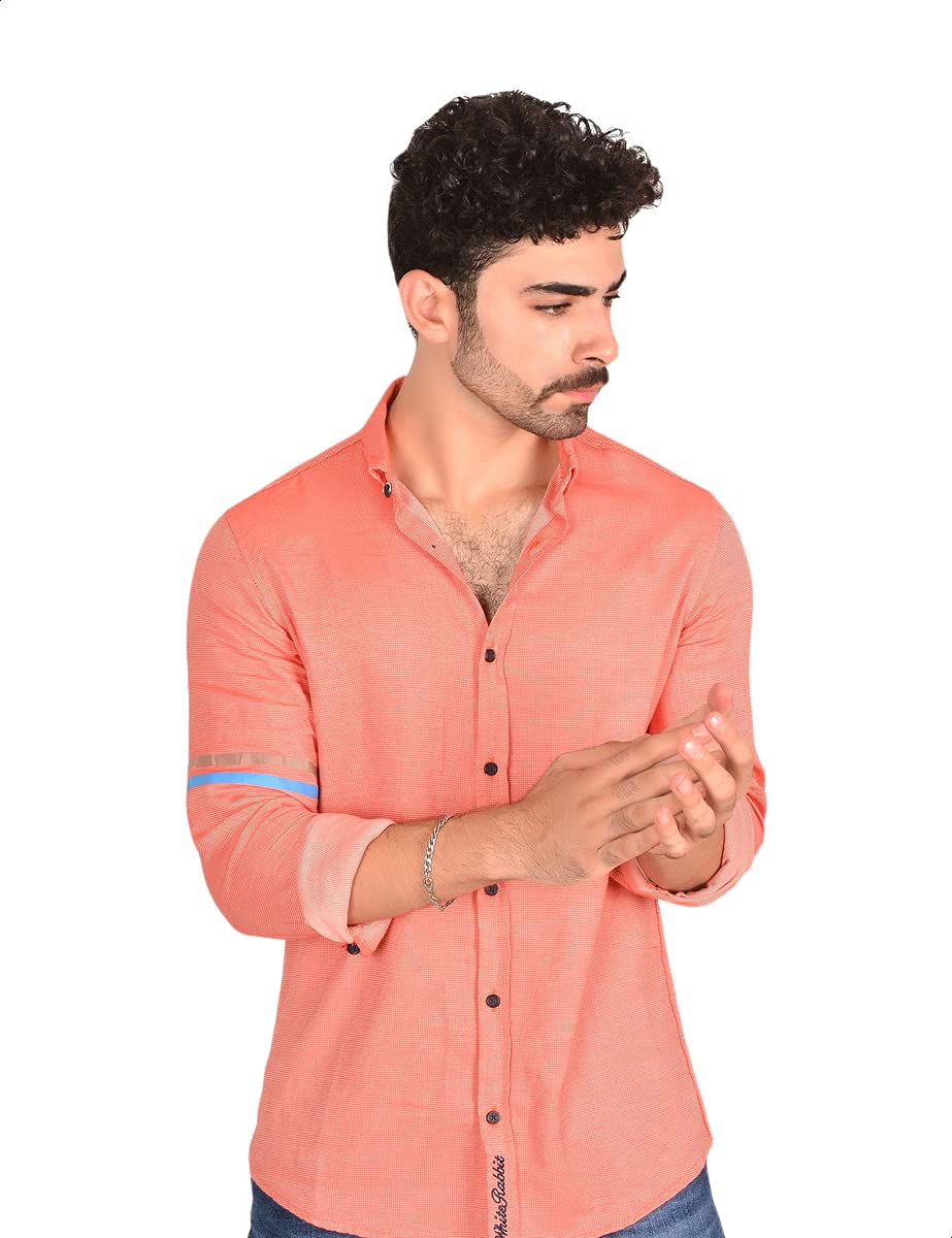 White Rabbit Basic Regular Fit Long Sleeves Shirt for Men,Soft, breathable fabric for all-day comfort.