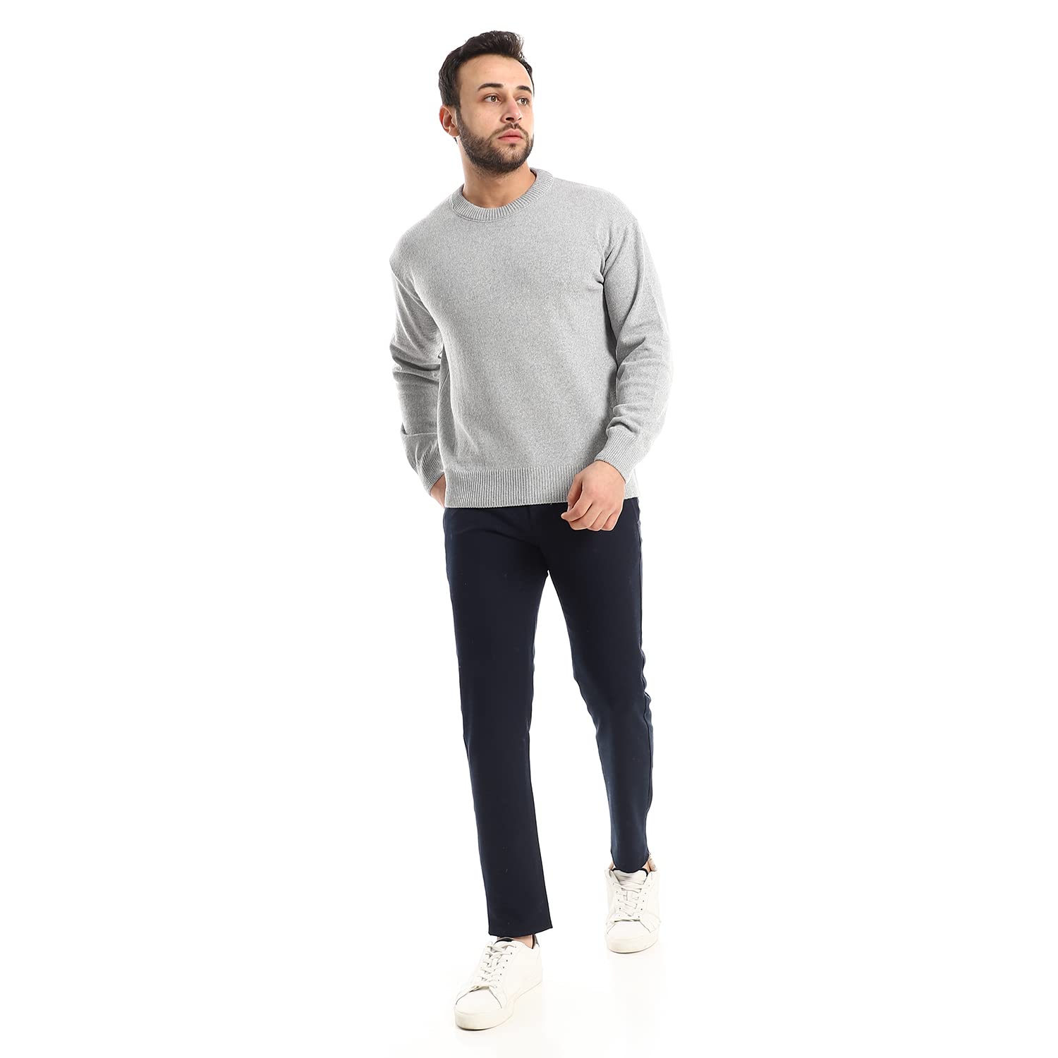 Andora mens Regular Fit Round Neck Basic Pullover Sweater