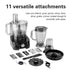 Hamilton Beach Food Processor 1000W, 3.5L bowl and 11 attachments - blender, citrus juicer, grinder mill, chopper and more to knead dough, emulsify, french fry slice and grate, FP1012-ME (Minor Scratsh)