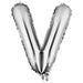 Foil Large Letter V Shaped Shiny Balloon Can Fills With Air Or Helium High Quality Materials Specially Made For Birthday Party Decoration 16 Inch - Silver - Safqqa