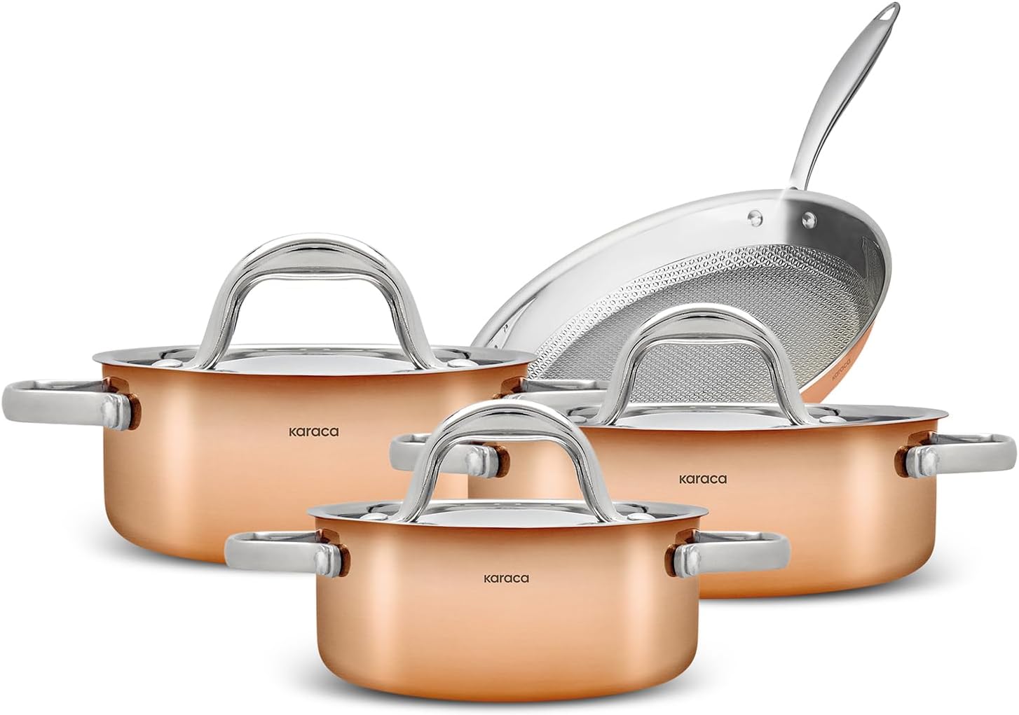 Karaca Steel Copper 7-Piece Cookware Set-Have Scratches