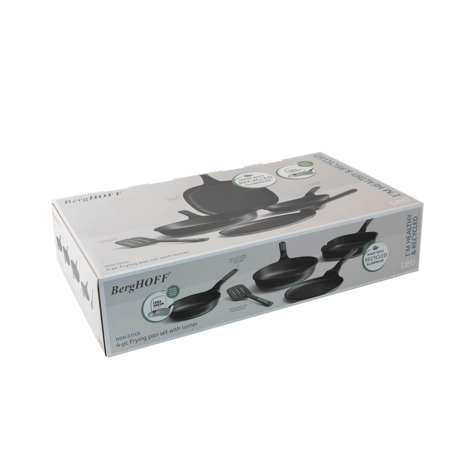 Berghoff Leo Stone+ Ceramic Nonstick Specialty Pan Set with Turner – 5 Pieces