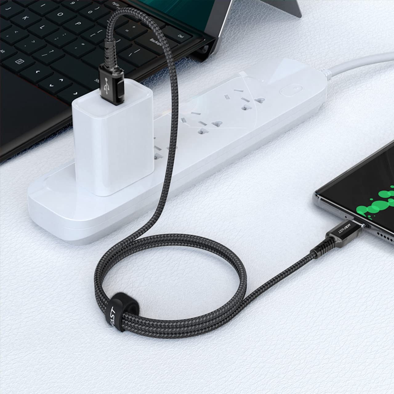 كابل ACEFAST من USB-A إلى USB-C م نقل بيانات عالي السرعة لتحسين الكفاءه سبائك الألمنيوم – بطول 1.2 متر