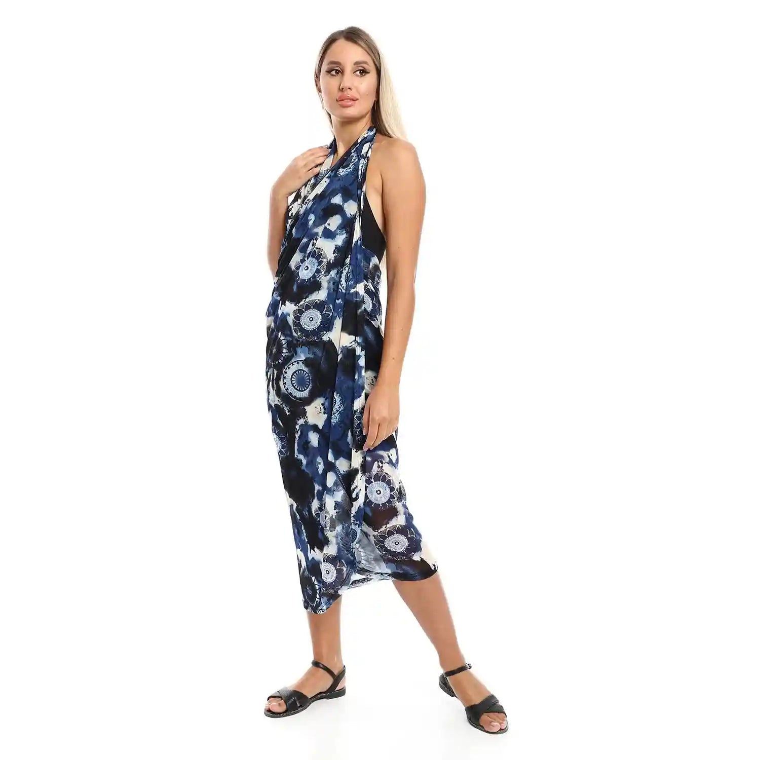 Jamila Women Self Pattern Round Collar Cover Up