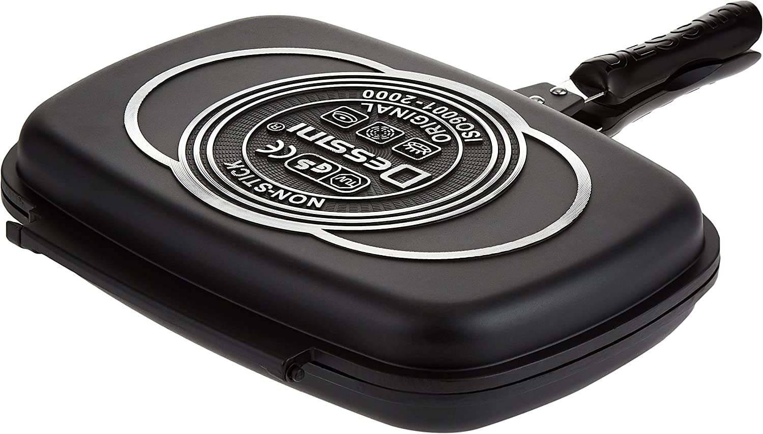 Dessini Non-Stick Double Sided Pressure Frying Pan Black/Silver 36centimeter- Damage Box