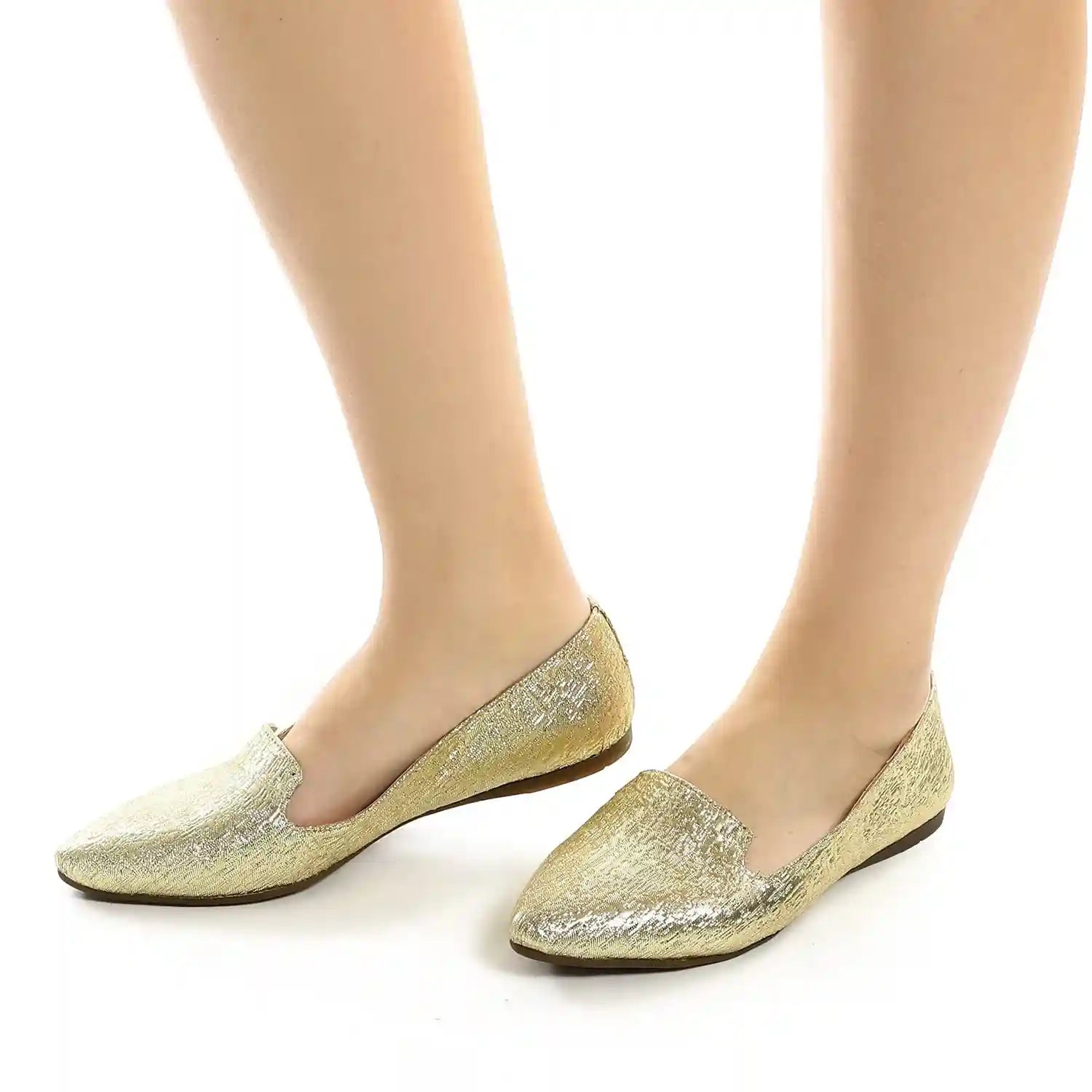 Mr. Joe Women pointed slip on textured leather flats - Safqqa Egypt