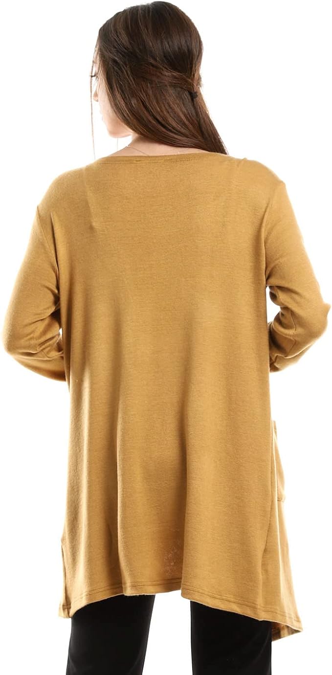 JAMILA Women’s Short Cardigan Sweater with Side Pockets