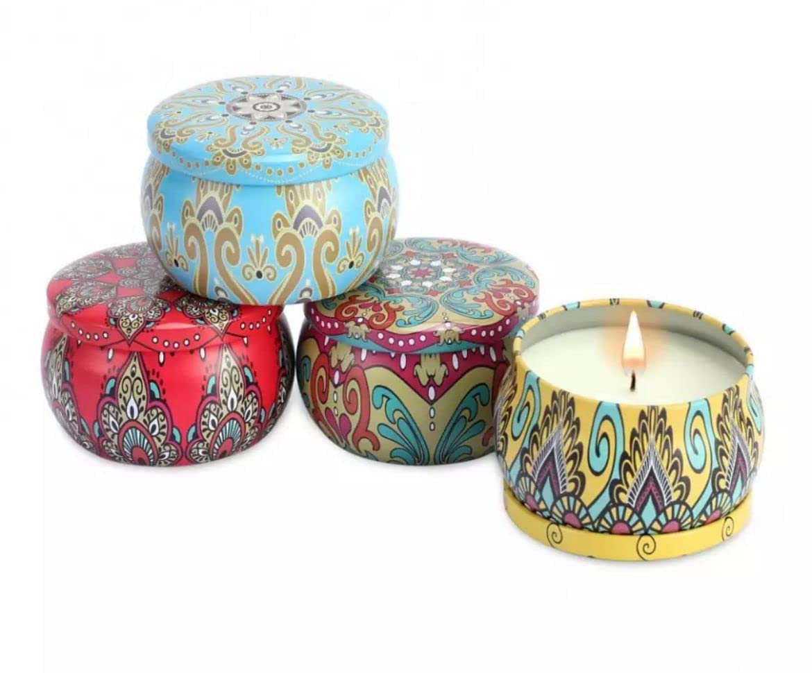 Generic Soy Wax Ethnic Style Scented Candle 1 Piece, Home & Wedding Decor Candle 5x7 cm for Travel & Parties