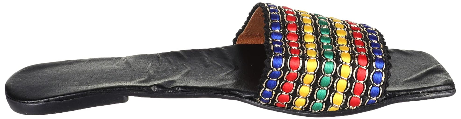 OX Faux Leather Multicolor Slides OX0011 For women
