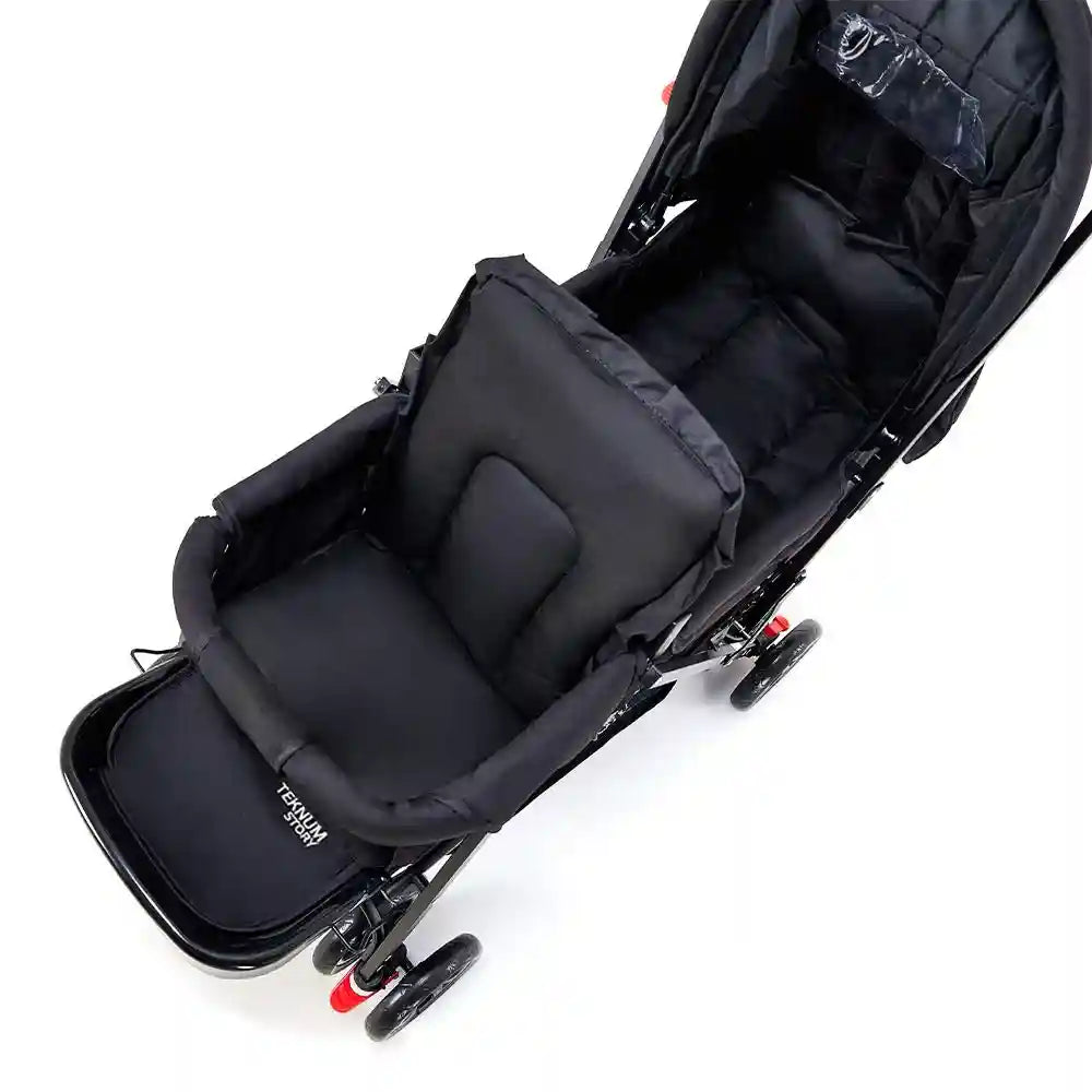 Teknum Double Baby Stroller For Baby- Black