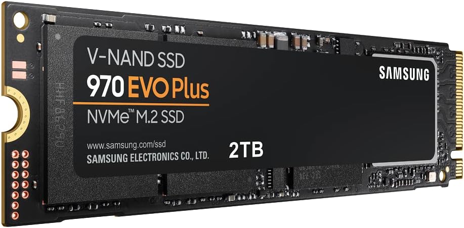 Samsung 970 EVSamsung 970 EVO Plus 2TB NVMe M.2 Internal SSD – V-NAND TechnologyO Plus SSD 2TB - M.2 NVMe Interface Internal Solid State Drive with V-NAND Technology (MZ-V7S2T0B/AM)