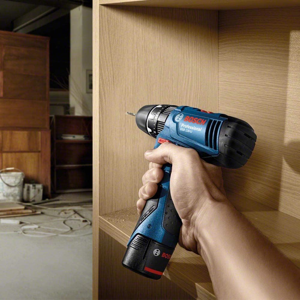 مثقاب صدمات لاسلكي BOSCH GSB 120-LI – احترافي ببطارية ليثيوم أيون