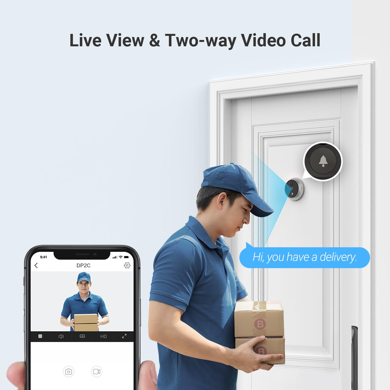 EZVIZ DP2C 1080p Video Door Viewer Peephole Camera with 4.3