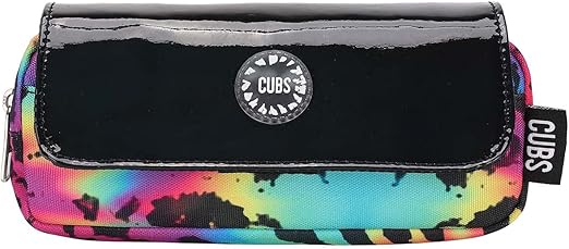 CUBS PU Pencil Case - Neon Black TieDye Design