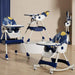 Generic Highchairs 6 Position Foldable Baby High Chair Feeding Chair Newborn Feeding Chair Removable Adjustable Double Meal Tray Reclining Baby Chair with Universal Wheels 8131 Colors (multicolor) - Safqqa