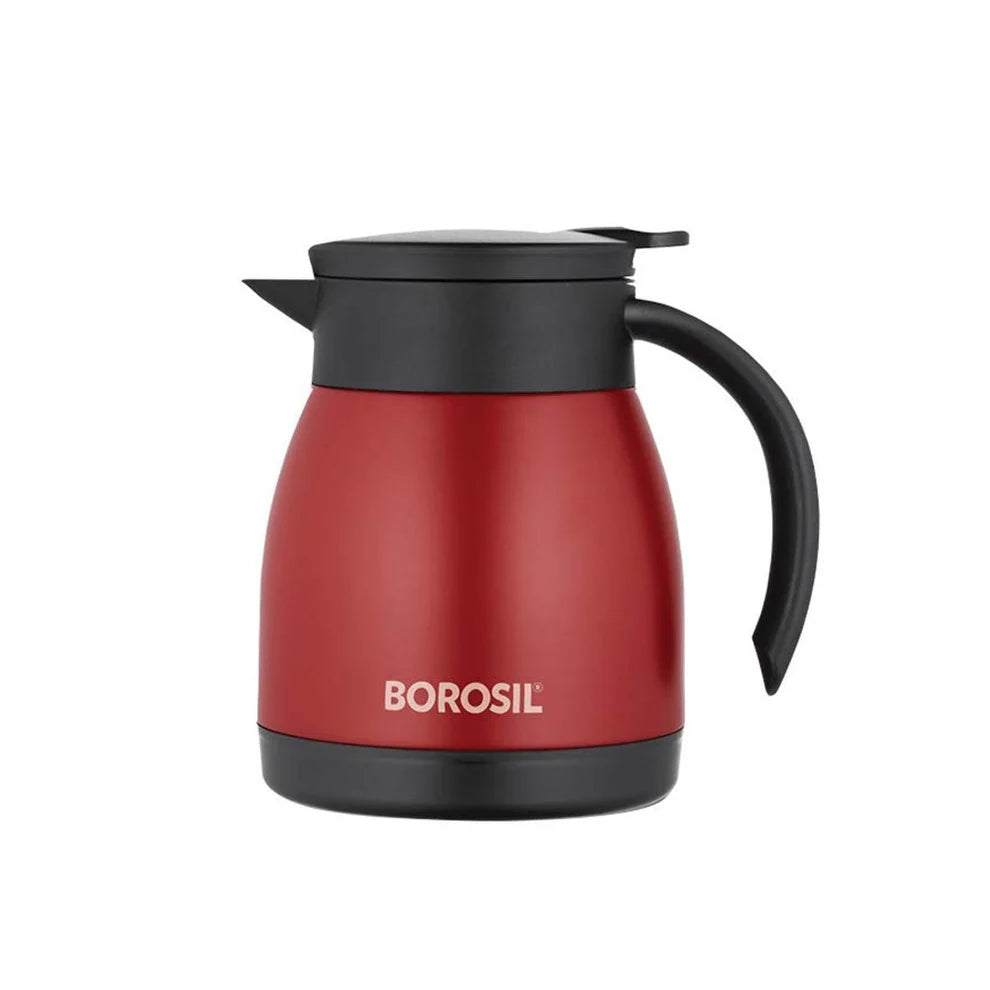 Borosil Insulated Stainless Steel Tea Pot | Hot n Cold | Red