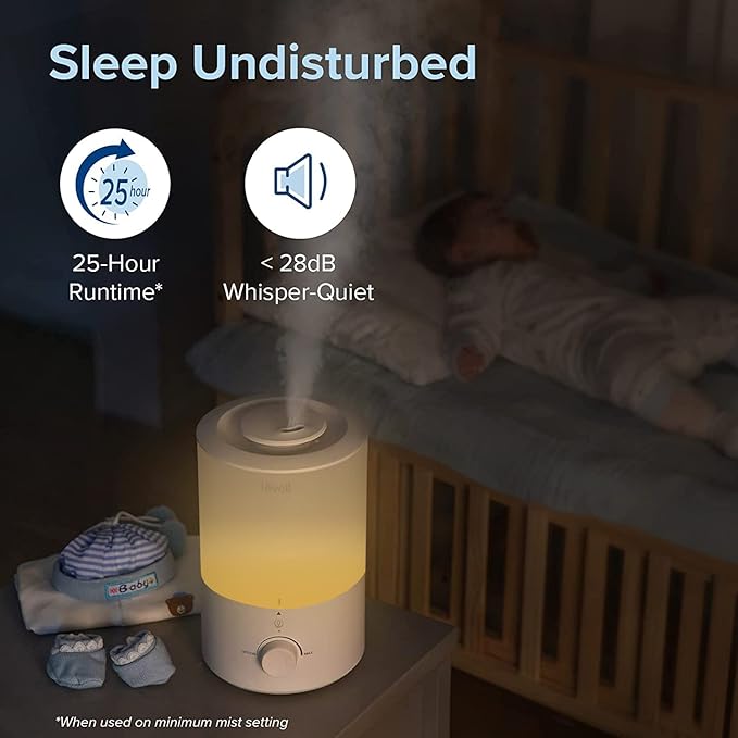 LEVOIT 3L Cool Mist Humidifier 25H Quiet 360° Bedroom Baby Room Home Use – Safqqa Egypt