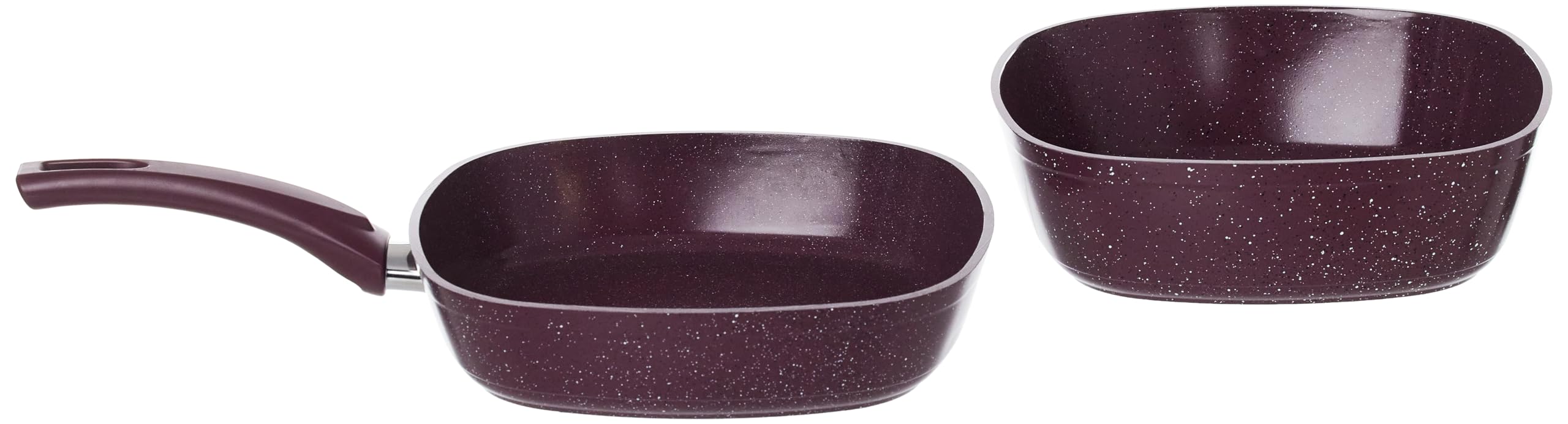 Top Chef 10-Piece Square Granite Cookware Set – Non-Stick & Durable (Pots 18/20/24/28 + Pan 26 + Tray 26 cm)